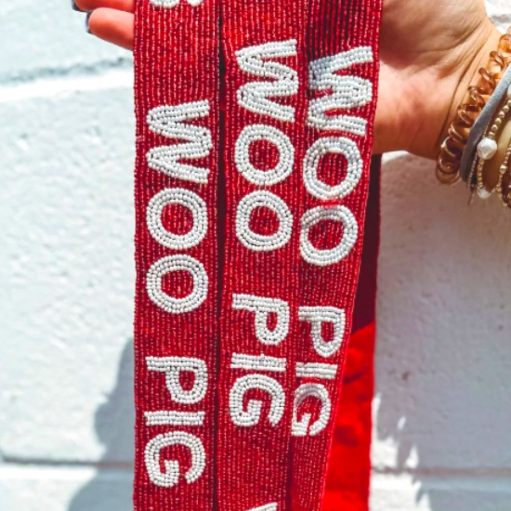 WOO PIG SOOIE University of Arkansas beaded purse strap | Arkansas beaded strap - Picture 2 of 2